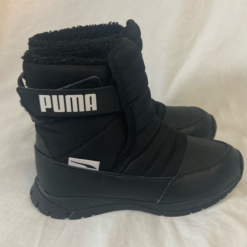 8-20 Kids girls black shoes boots lined 13 C